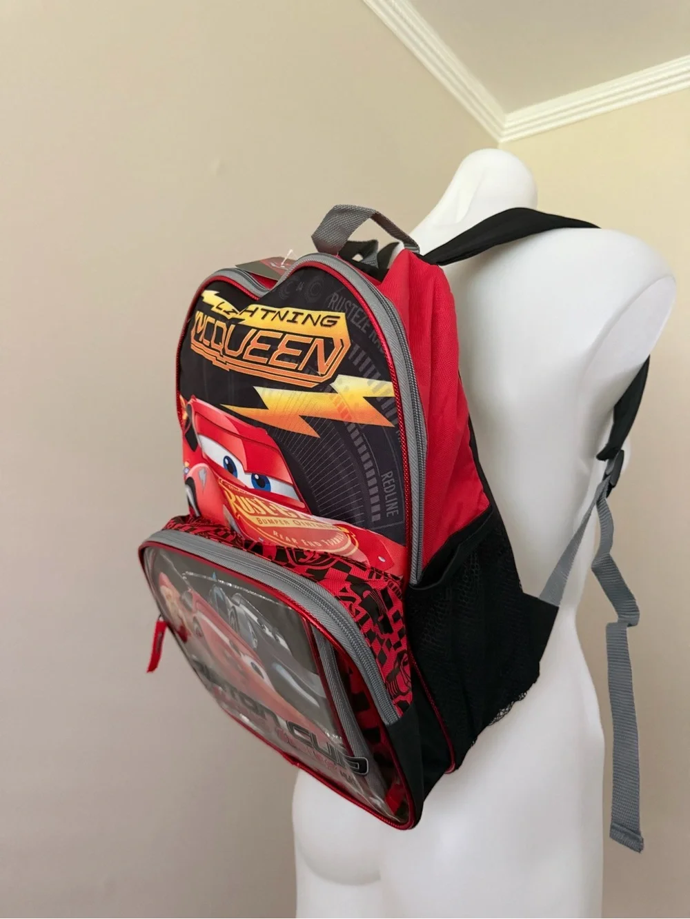 (NWT) Disney Pixar Cars 3 Lightning McQueen School Backpack & Lunch Bag Set